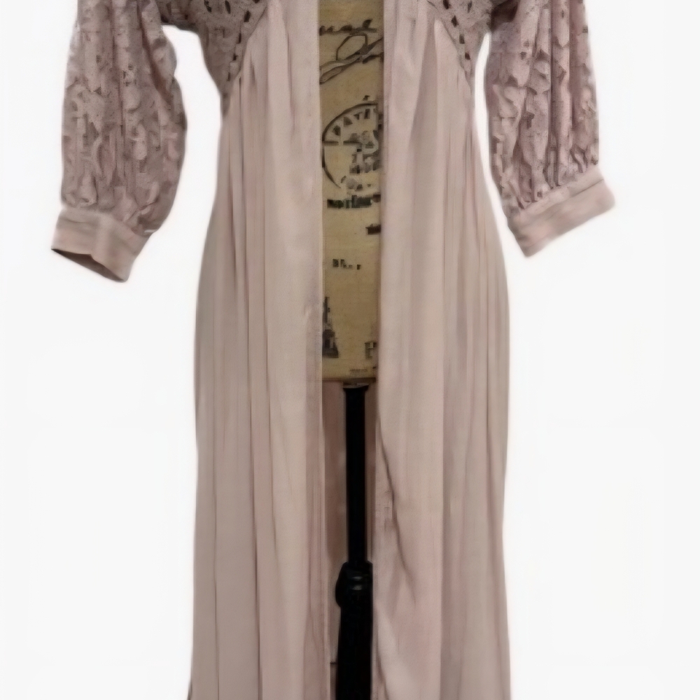 Anthropologie Lace Crochet Duster Cardigan Mauve Pink One Size Top Y2k Boho Chic